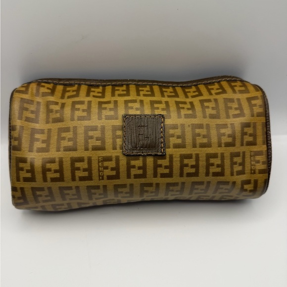 Fendi Handbags - Fendi FF Logo Cosmetic Pouch in Brown and Tan